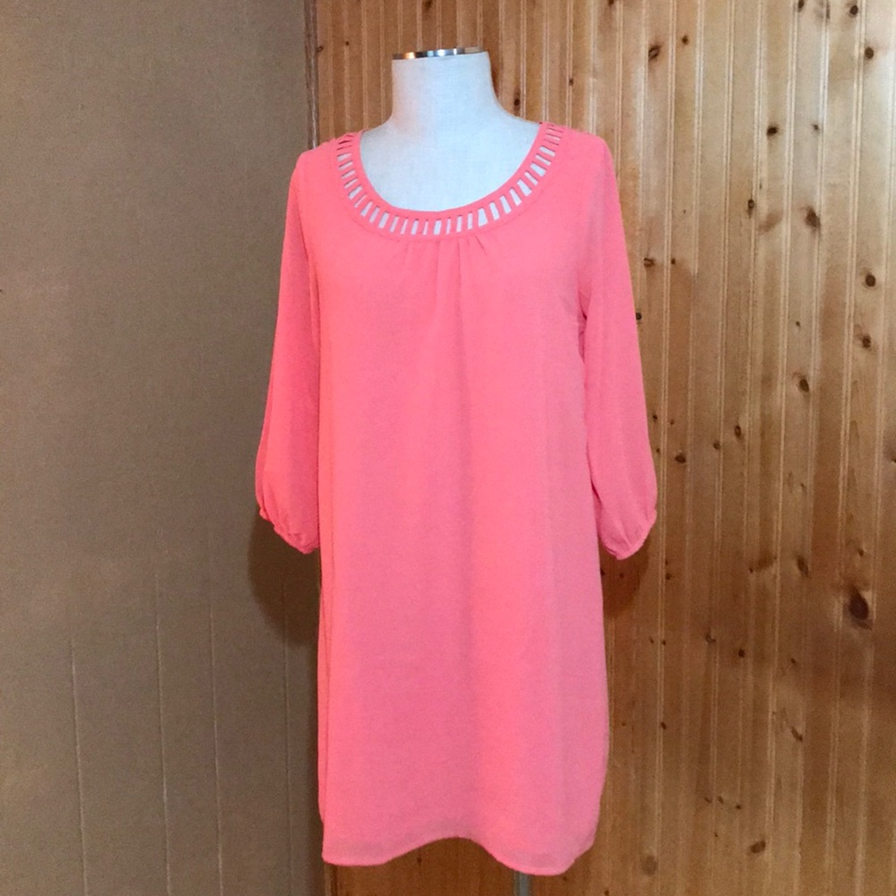 NWT Kori Coral Long Sleeve Small Boutique Dress - Picture 1 of 8